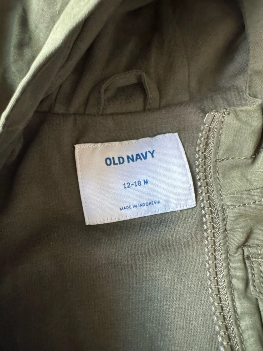 Old Navy Olive Green Hooded Kids Utility Jacket